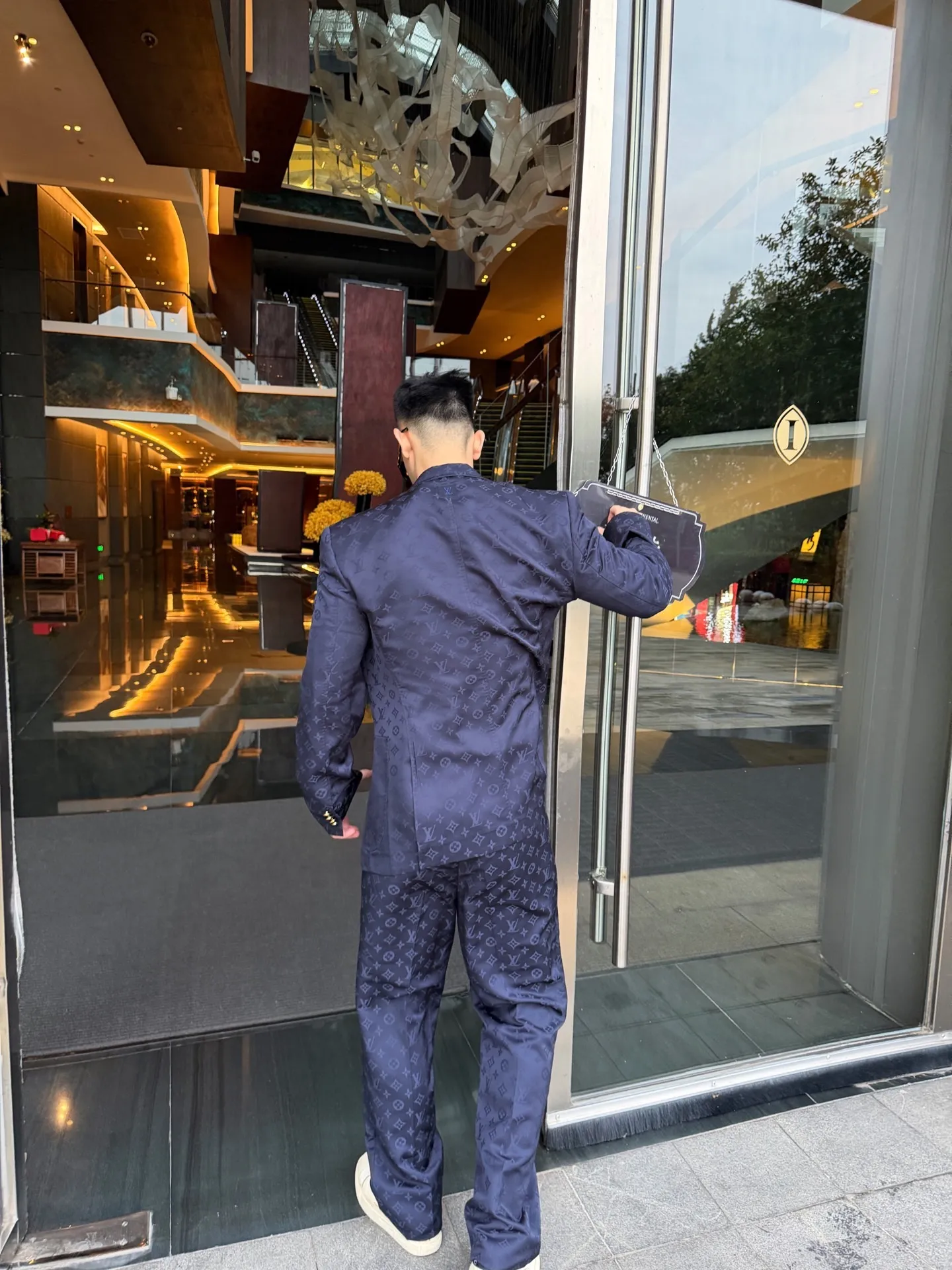 Louis Vuitton/Louis Vuitton all-over printed jacquard suit trousers